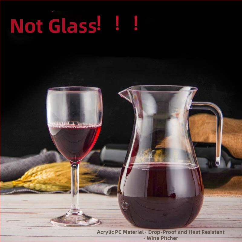 Decantor de vin din acrilic, cu marcaje, rezistent la șocuri și căldură, pentru uz casnic