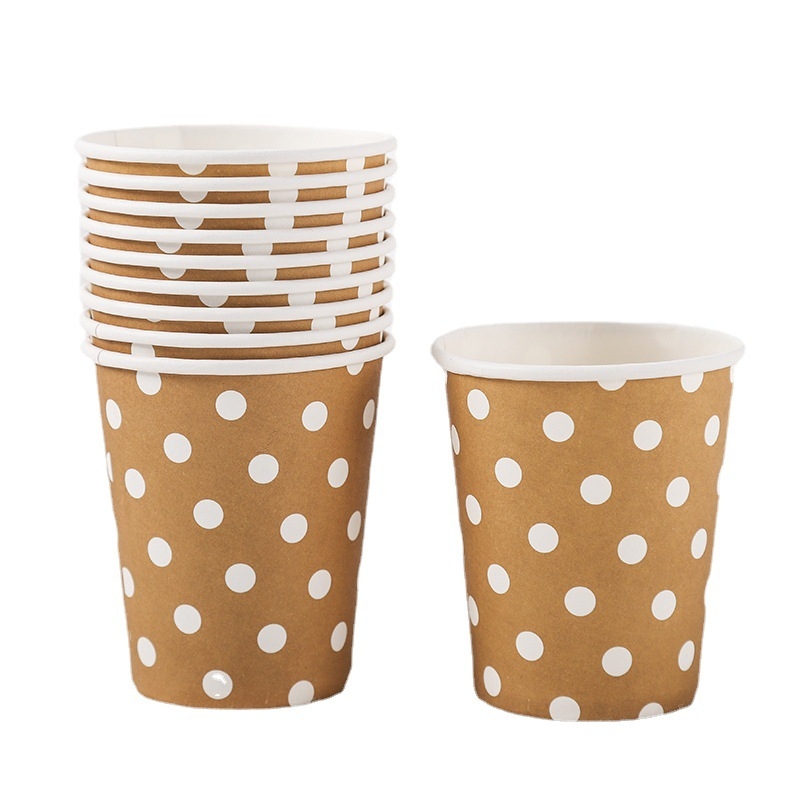 Cupe de hârtie colorate cu buline, 201–300 ml, decorațiuni DIY pentru petreceri ale copiilor