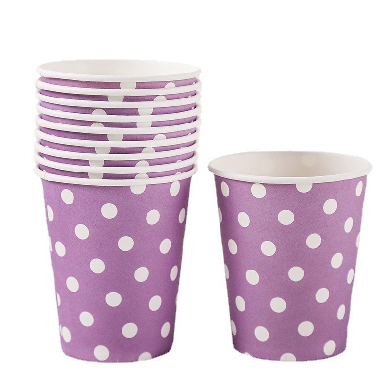 Cupe de hârtie colorate cu buline, 201–300 ml, decorațiuni DIY pentru petreceri ale copiilor