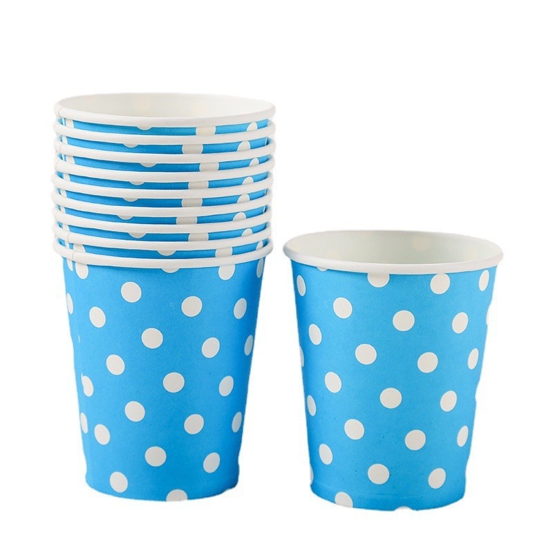 Cupe de hârtie colorate cu buline, 201–300 ml, decorațiuni DIY pentru petreceri ale copiilor