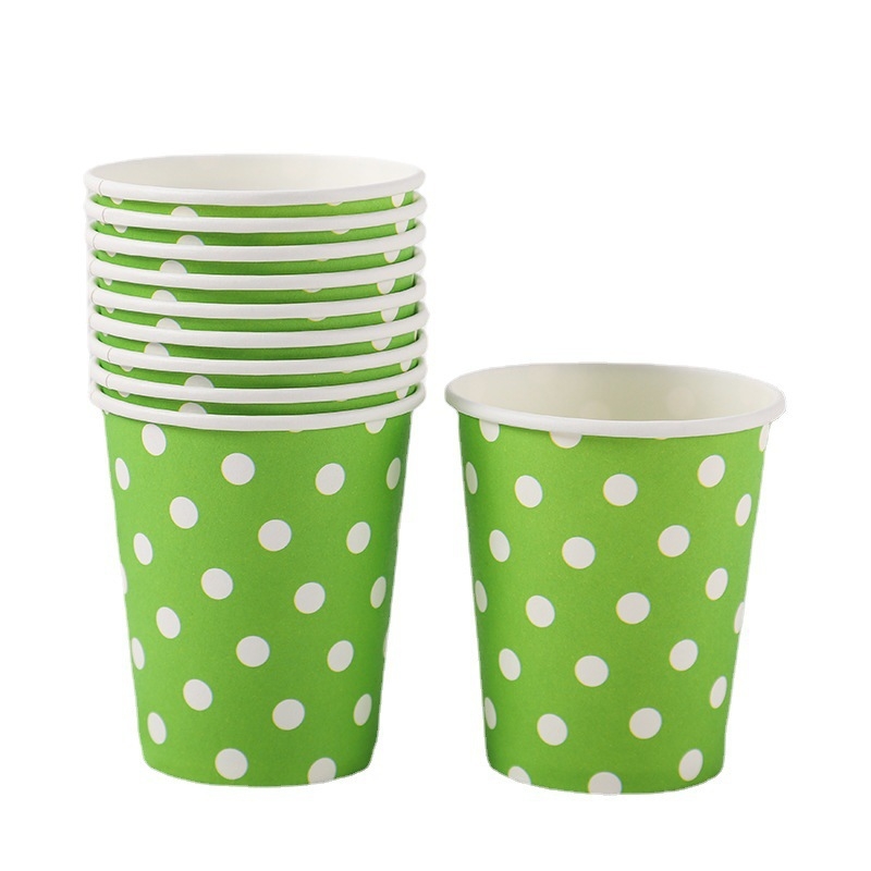 Cupe de hârtie colorate cu buline, 201–300 ml, decorațiuni DIY pentru petreceri ale copiilor