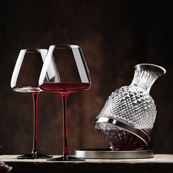 Set de decantare pentru vin roșu din cristal, cu pahare rotative și auto-stabilizare – lux modern pentru casă