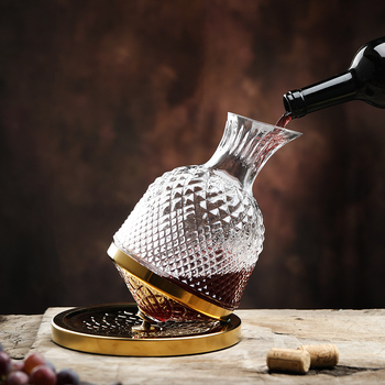 Set de decantare pentru vin roșu din cristal, cu pahare rotative și auto-stabilizare – lux modern pentru casă