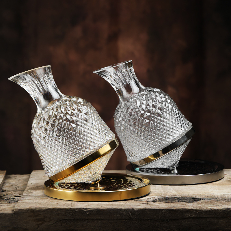 Set de decantare pentru vin roșu din cristal, cu pahare rotative și auto-stabilizare – lux modern pentru casă