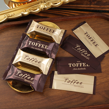 Pungă de ambalare Nugat cu model fulg de zăpadă – stil pungă cafea, ambalaj premium pentru bomboane caramelizate și migdale