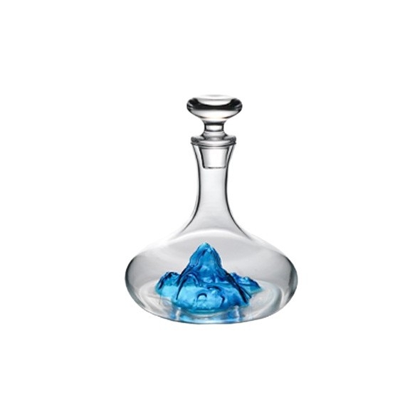 Decantor din cristal cu design cascadă, pentru uz casnic, set de vin în nuanță albastru-gheață, capacitate mare, lux