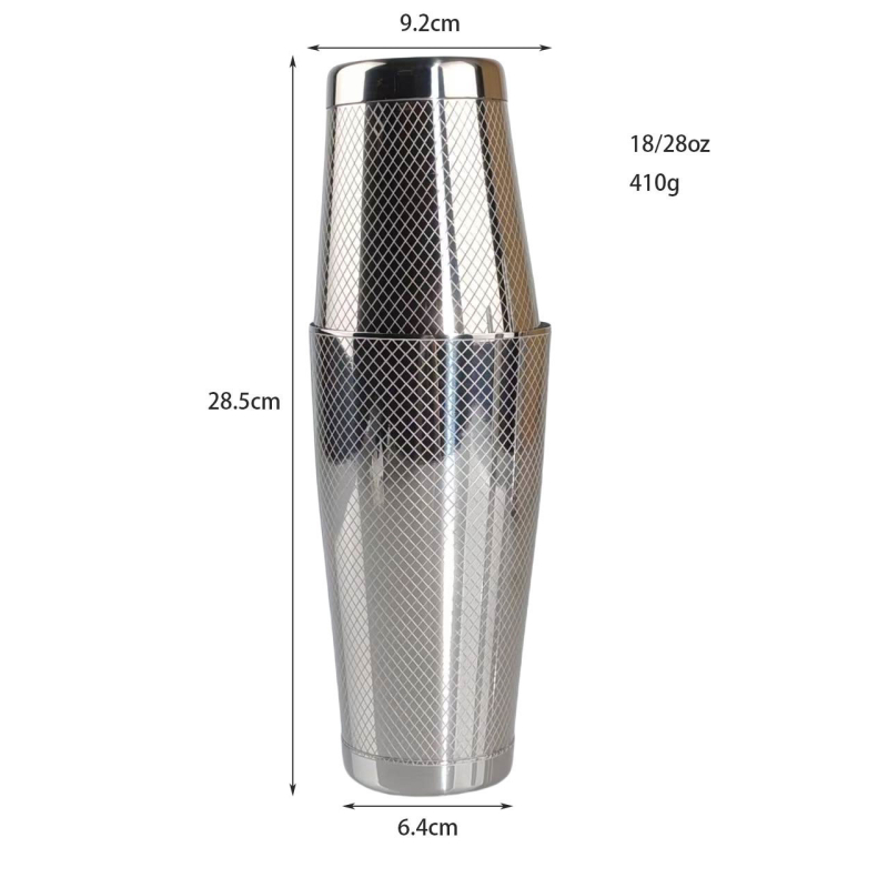 3304 Oțel inoxidabil cu model gravat – shaker Boston pentru cocktailuri
