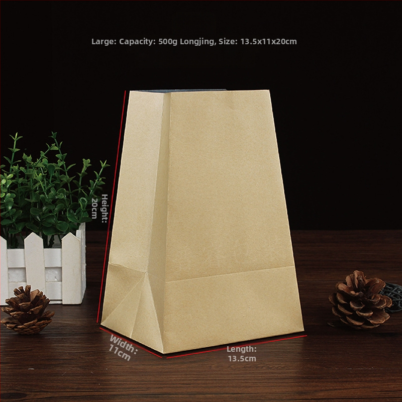 Pungă de ceai din hârtie kraft cu folie de aluminiu, bază trapezoidală, pentru ceai verde Longjing și Bi Luo Chun