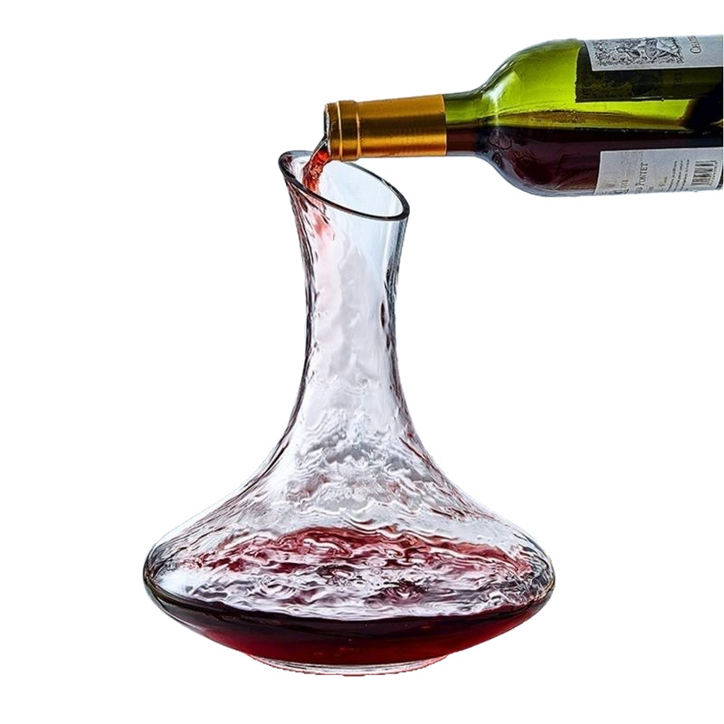 Decantor de vin roșu din cristal fără plumb, în formă de harpă, gură înclinată în formă de U, pentru uz casnic