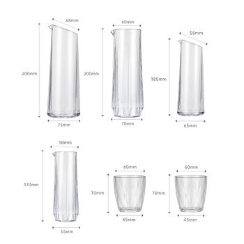 Decantor acrilic, 500 ml, pahar diamant, rezistent la spargere