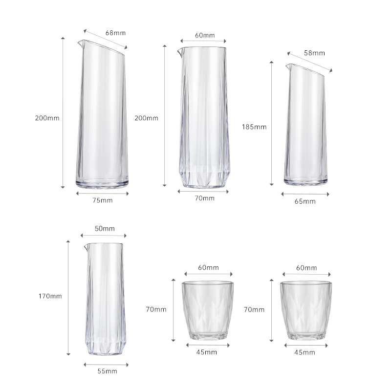 Decantor acrilic, 500 ml, pahar diamant, rezistent la spargere