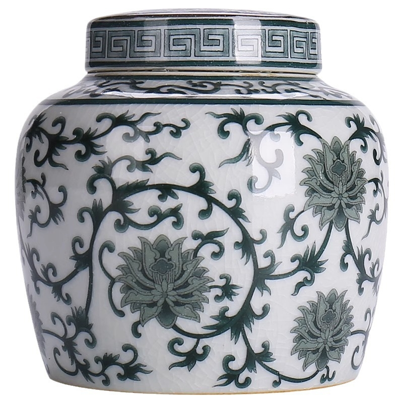 Recipient de ceai Ge Kiln din porțelan albastru‑alb, container ceramic etanș pentru ceai alb și Pu'er, portabil