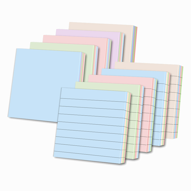 Note adezive colorate mari, cu linii, pentru studenți – bloc de notițe detașabil