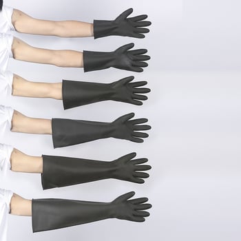 Industrijske gumene rukavice otporne na kiseline i lužine, vodootporne, s latexnom podstavom, protivklizne, produžene duljine 60 cm