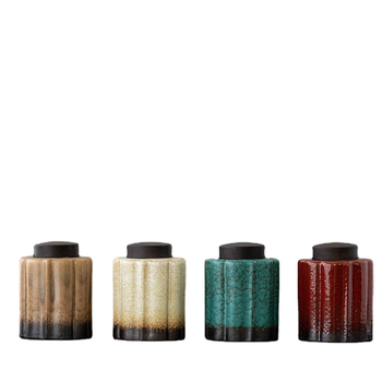 Borcan ceramic pentru ceai cu glazură colorată, etanș, destinat depozitării Pu'er acasă