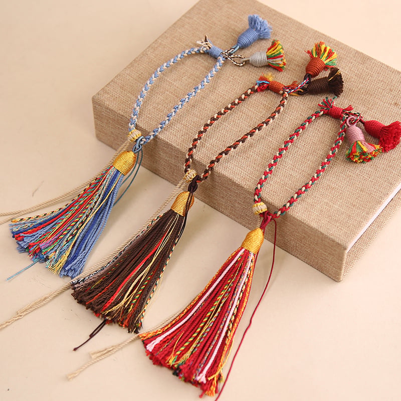 Pandantiv cu ciucuri în stil tibetan, din fir de bumbac – pentru breloc, geantă, ornament auto și accesorii