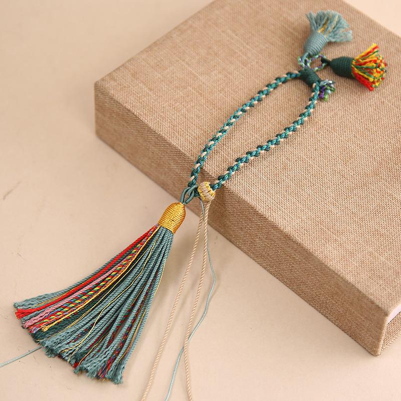 Pandantiv cu ciucuri în stil tibetan, din fir de bumbac – pentru breloc, geantă, ornament auto și accesorii