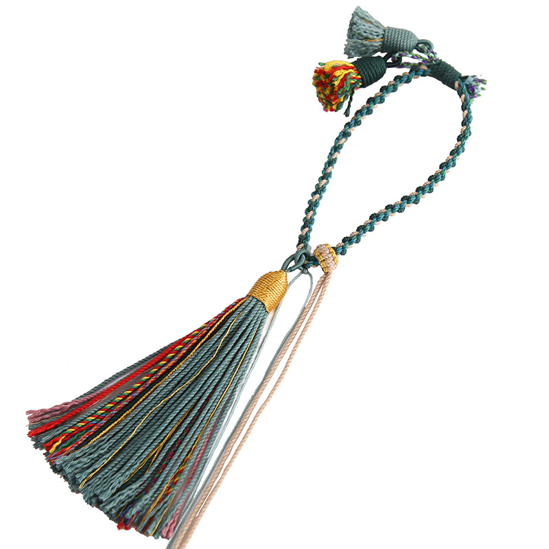 Pandantiv cu ciucuri în stil tibetan, din fir de bumbac – pentru breloc, geantă, ornament auto și accesorii