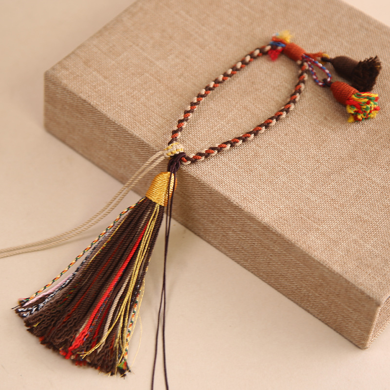 Pandantiv cu ciucuri în stil tibetan, din fir de bumbac – pentru breloc, geantă, ornament auto și accesorii
