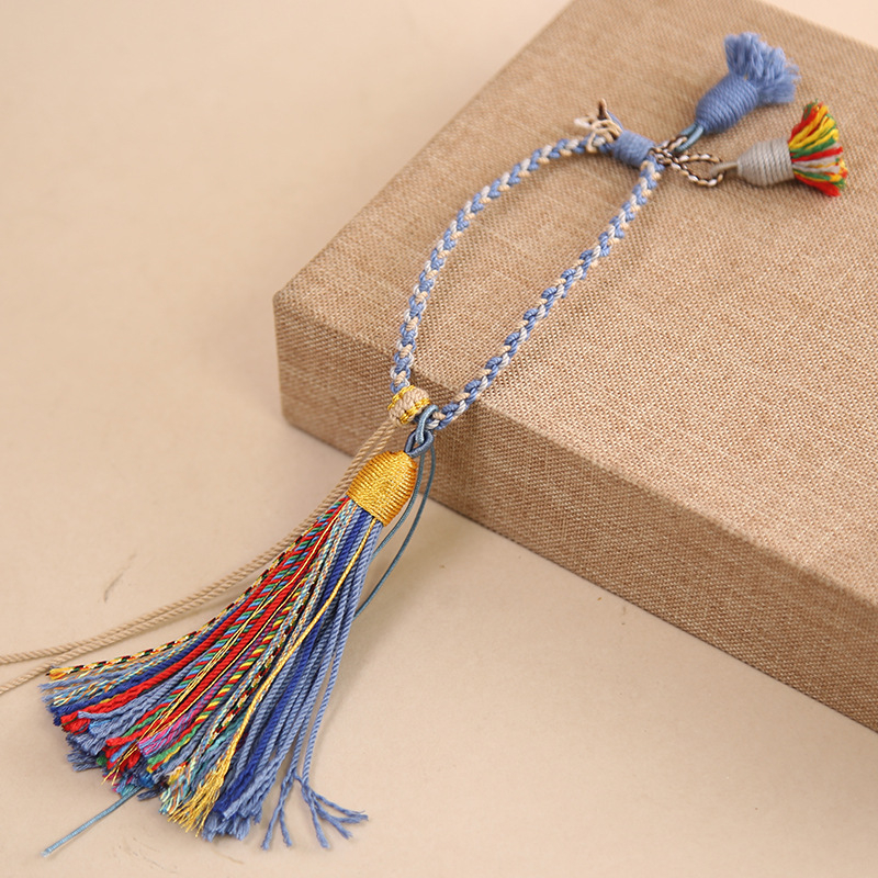 Pandantiv cu ciucuri în stil tibetan, din fir de bumbac – pentru breloc, geantă, ornament auto și accesorii