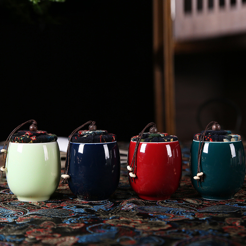 Recipient ceramic pentru ceai, mini portabil, etanș