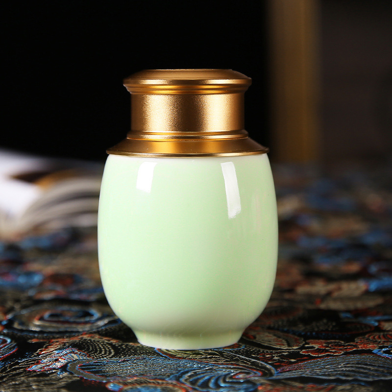 Recipient ceramic pentru ceai, mini portabil, etanș