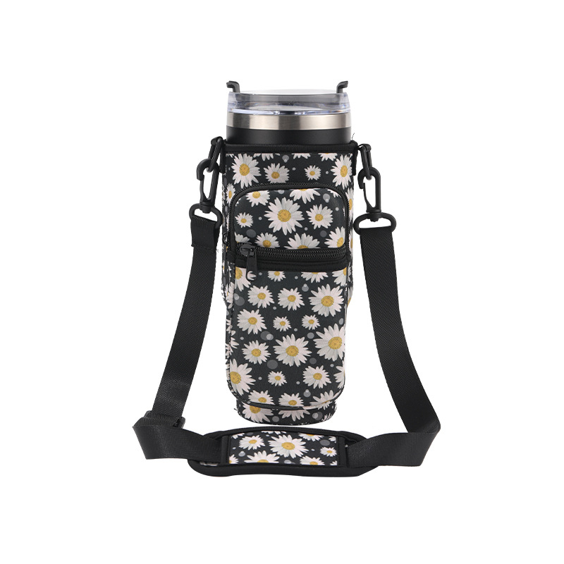 Set de pahare izolate de 40 oz, husă neopren cu imprimeu vaci, mâner pentru pahar și geantă pentru pahar
