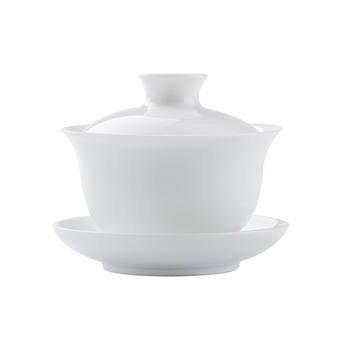 Gaiwan din porțelan alb Jingdezhen cu capac, bol de ceai mare, set ceramic pentru ceai, design minimalist