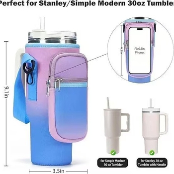 Carcasă transparentă de 40oz cu ecran tactil pentru pahar, material neopren, husă portabilă reglabilă pentru sticlă cu buzunar de depozitare, în stoc