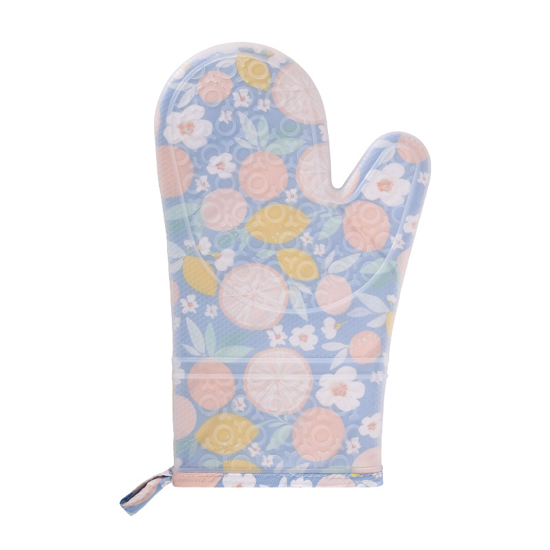 Mănuși din silicon de Crăciun pentru bucătărie, cu model floral, izolați, groși pentru gătit/prăjit, anti-alunecare, rezistente la căldură, pentru cuptorul cu microunde