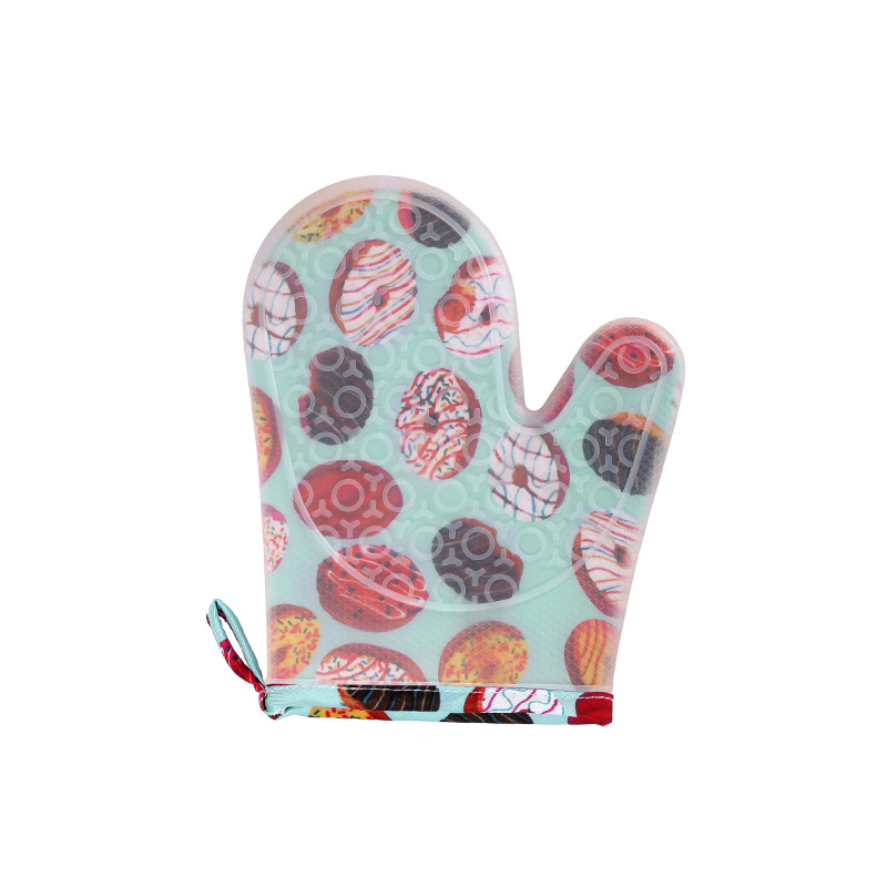 Mănuși din silicon de Crăciun pentru bucătărie, cu model floral, izolați, groși pentru gătit/prăjit, anti-alunecare, rezistente la căldură, pentru cuptorul cu microunde