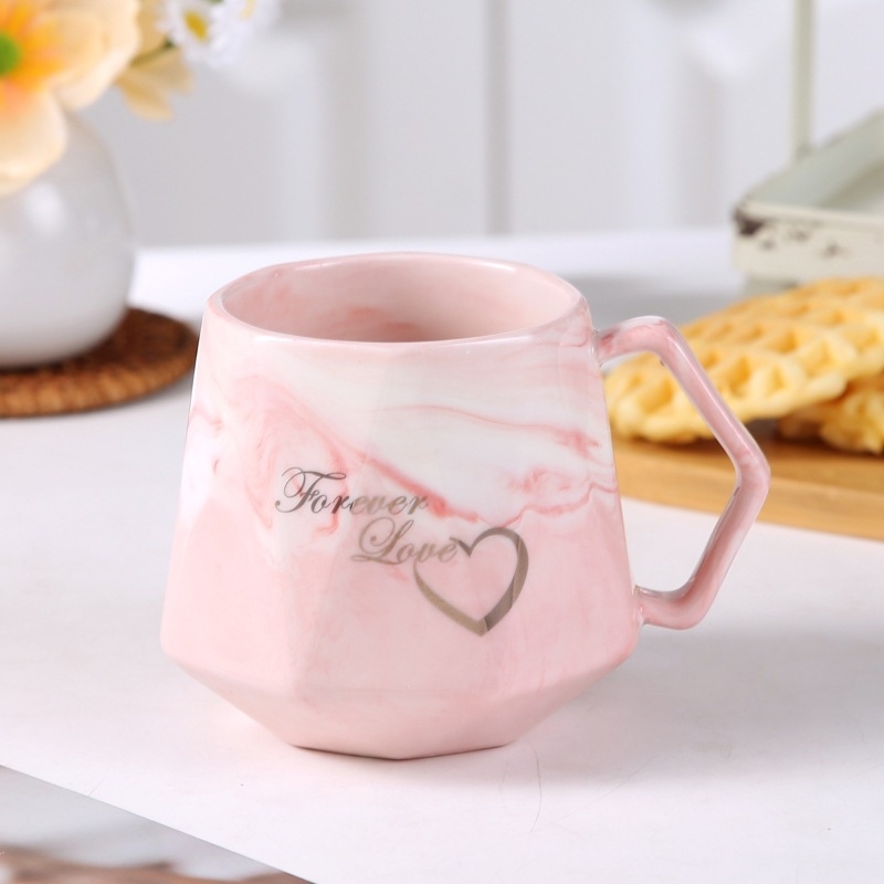Ceașcă ceramică creativă cu capac și lingură, pentru cuplu, cadou de eveniment cu logo imprimat