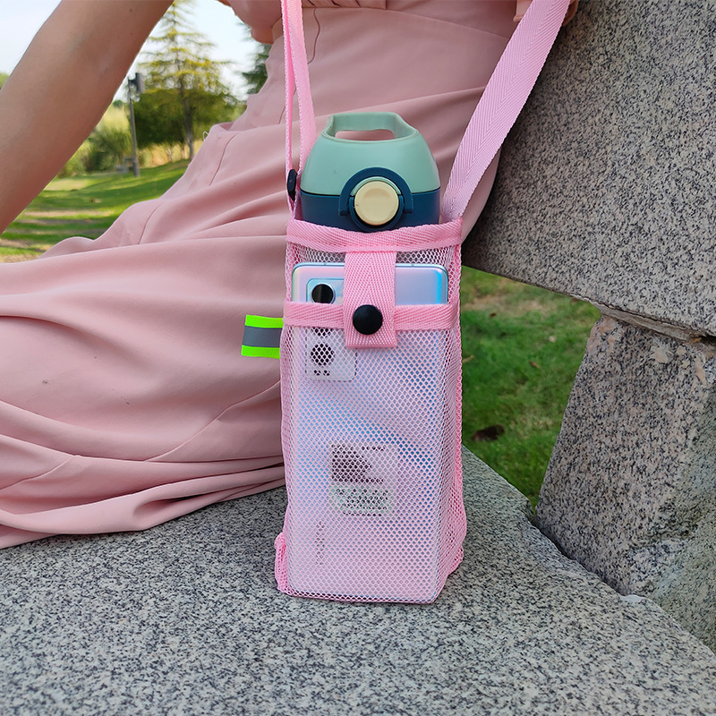 Husă transparentă pentru sticla de apă cu curea cross-body, protecție pentru sticlă de ceai cu lapte (pentru copii)