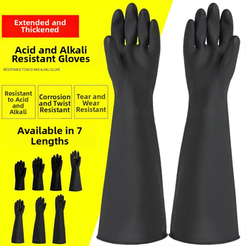 Weidie predĺžené rukavice z prírodného latexu, dĺžka 50 cm/55 cm, vodeodolné, proti znečisteniu, odolné voči opotrebeniu, odolné voči kyselinám a zásadám – ochranné rukavice