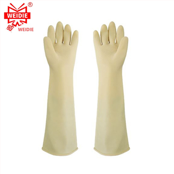 Weidie predĺžené rukavice z prírodného latexu, dĺžka 50 cm/55 cm, vodeodolné, proti znečisteniu, odolné voči opotrebeniu, odolné voči kyselinám a zásadám – ochranné rukavice