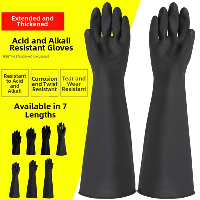 Weidie predĺžené rukavice z prírodného latexu, dĺžka 50 cm/55 cm, vodeodolné, proti znečisteniu, odolné voči opotrebeniu, odolné voči kyselinám a zásadám – ochranné rukavice