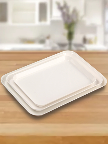 Tavă de ceai din melamină, dreptunghiulară, din plastic, stil european, albă, pentru uz casnic sau comercial