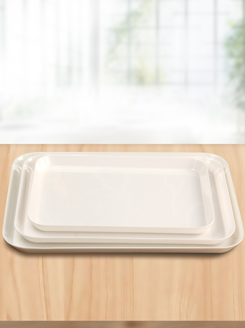 Tavă de ceai din melamină, dreptunghiulară, din plastic, stil european, albă, pentru uz casnic sau comercial