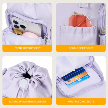 Geantă pentru sticlă de apă și cană, multifuncțională, geantă crossbody ușoară pentru exterior cu buzunar pentru telefon