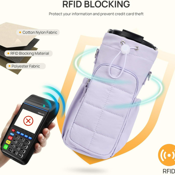 Geantă pentru sticlă de apă și cană, multifuncțională, geantă crossbody ușoară pentru exterior cu buzunar pentru telefon