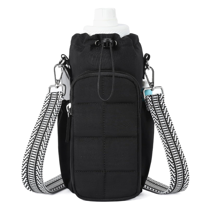 Geantă pentru sticlă de apă și cană, multifuncțională, geantă crossbody ușoară pentru exterior cu buzunar pentru telefon