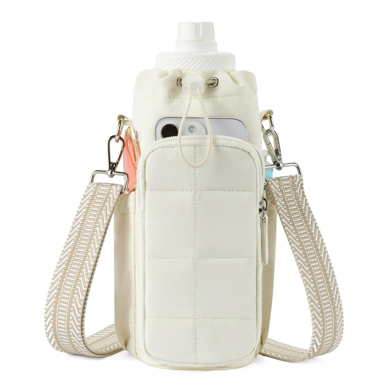 Geantă pentru sticlă de apă și cană, multifuncțională, geantă crossbody ușoară pentru exterior cu buzunar pentru telefon