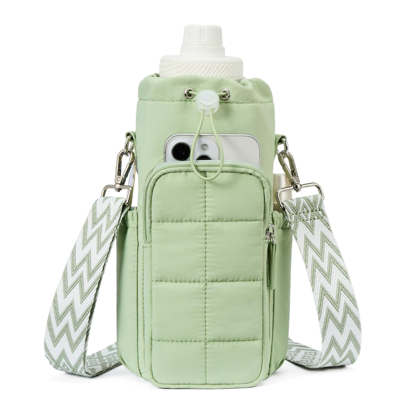 Geantă pentru sticlă de apă și cană, multifuncțională, geantă crossbody ușoară pentru exterior cu buzunar pentru telefon