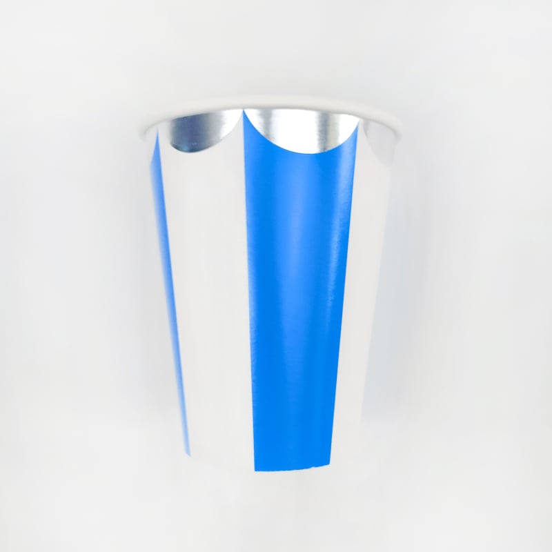 Cupe de hârtie de unică folosință, cu dungi verticale aurii, 270 ml, pentru băuturi reci, cafea, sucuri, petreceri