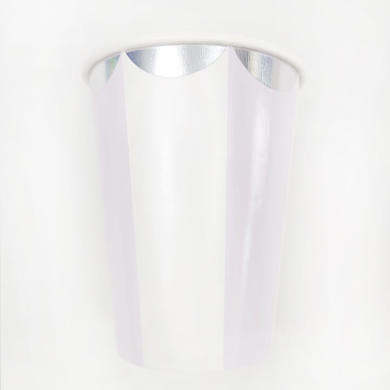 Cupe de hârtie de unică folosință, cu dungi verticale aurii, 270 ml, pentru băuturi reci, cafea, sucuri, petreceri