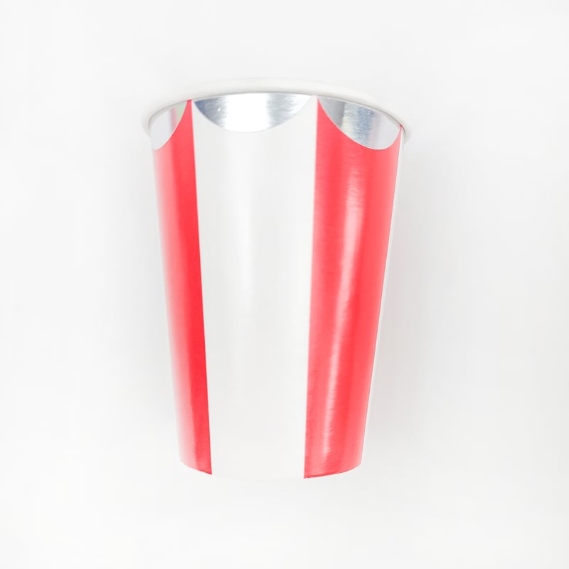 Cupe de hârtie de unică folosință, cu dungi verticale aurii, 270 ml, pentru băuturi reci, cafea, sucuri, petreceri