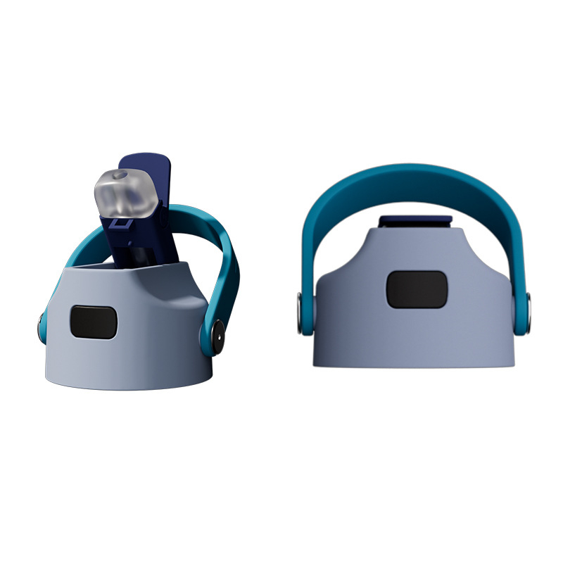 Capac pentru termos spațial, protecție împotriva prafului, gură din silicon, pai detașabil, mâner, portabil, culori personalizabile