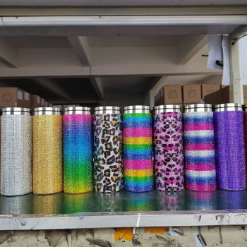 Pahar din oțel inoxidabil de 20 oz cu pai, încrustări cu diamant, izolat, portabil pentru mașină, corp drept, izolație îngroșată