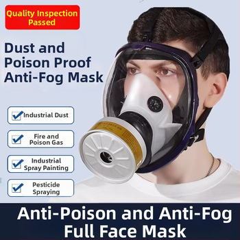 Silikonska maska za cijelo lice, zaštita od virusa i prašine, nužni respirator s kisikom