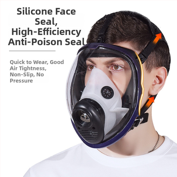 Silikonska maska za cijelo lice, zaštita od virusa i prašine, nužni respirator s kisikom